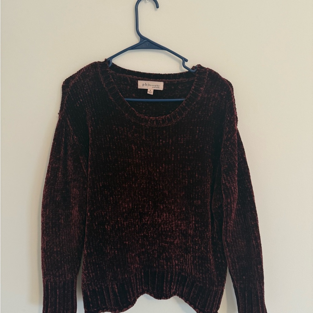Philosophy Deep Red Crew Neck Sweater